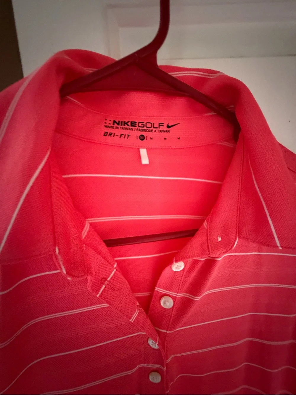 Nike Golf Women's Coral Sleeveless Striped Polo Top, Nwot